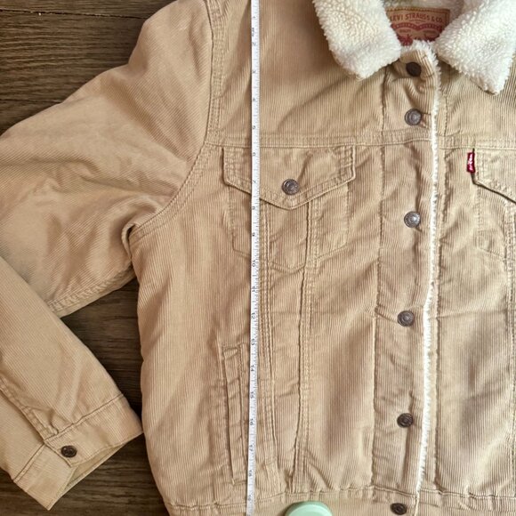 Levi’s Original Sherpa Corduroy Trucker Jacket • Safari Tan • Size L • NWT - Picture 6 of 16